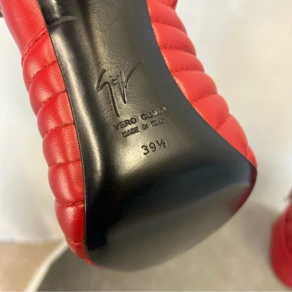 Giuseppe Zanotti Quilted Leather Double-Zip ankle Boot Red moto biker - Picture 15 of 17